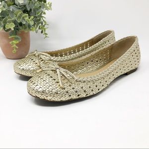 Talbots Olympia Metallic Gold Ballet Flat